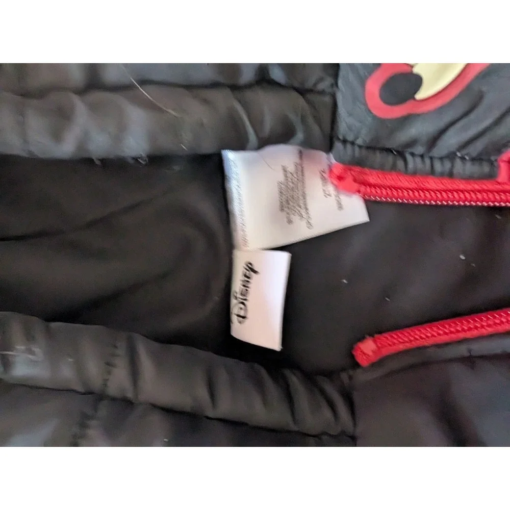 Disney Boys 2T Mickey Mouse Black Puffer Vest With Mouse Ears‎ Hoodie